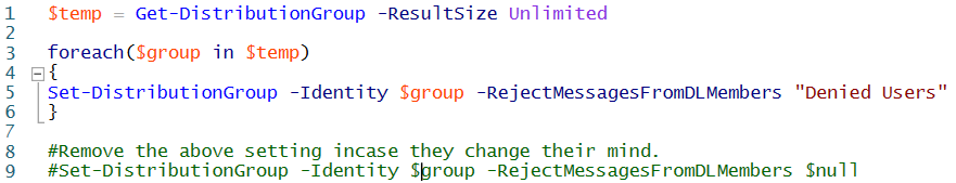 Deny user from sending mass emails to distribution lists (Groups)